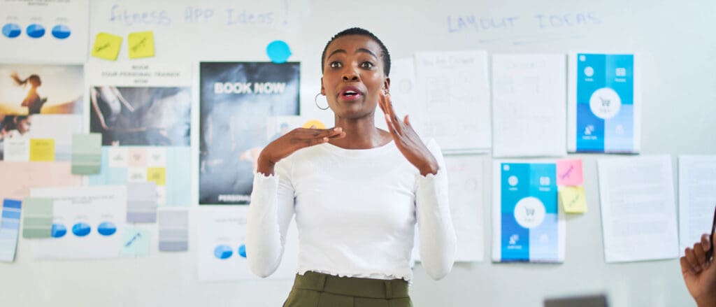 Woman using sign language