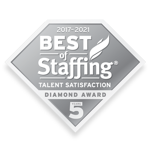 ClearlyRated's 2021 Best of Staffing Diamond Award for Talent Satisfaction