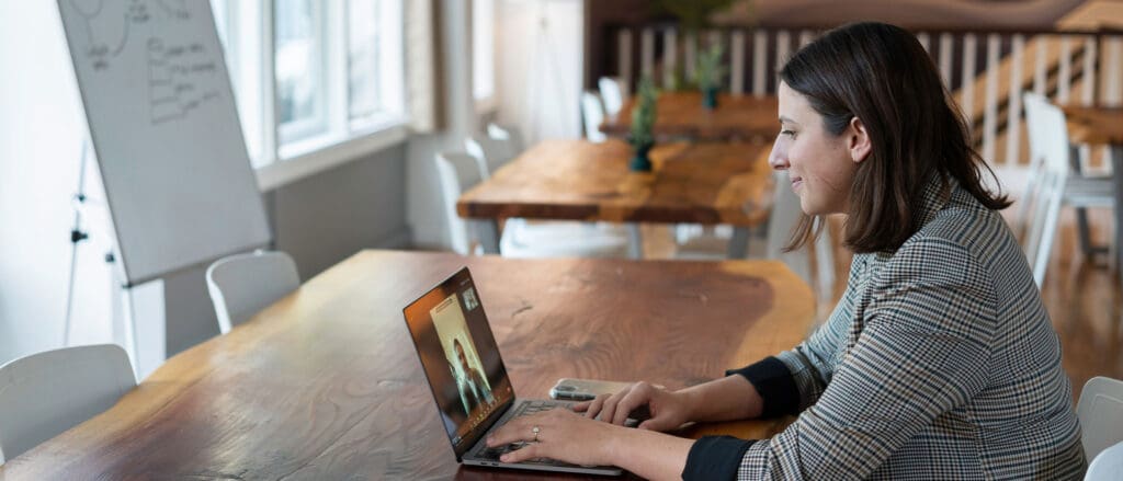 Woman on a video call