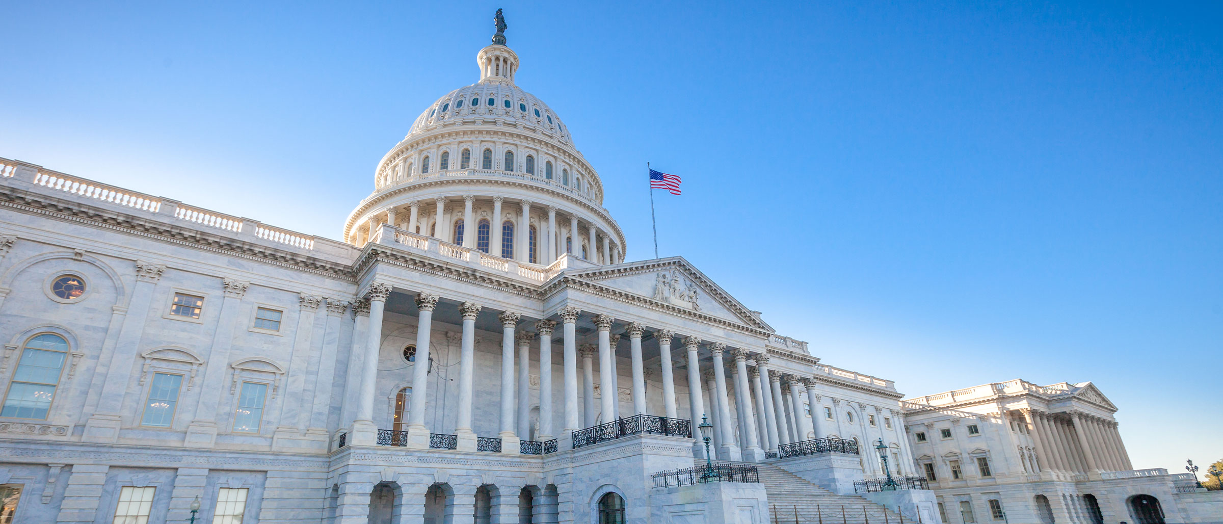 Government Building with American Flag