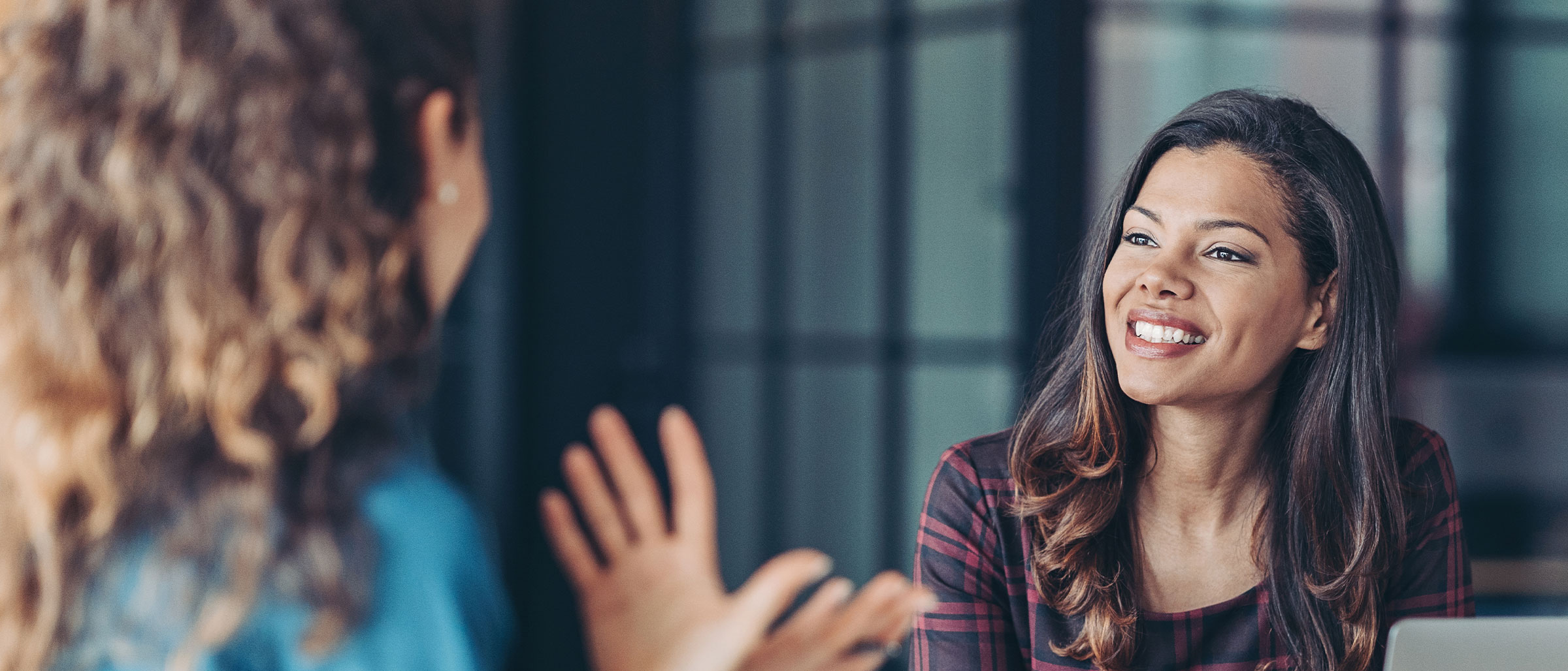 Woman interviewing for new job