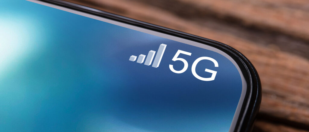 5G Cell Service logo on Cell phone