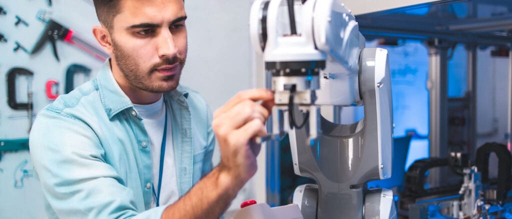 Man using medical device