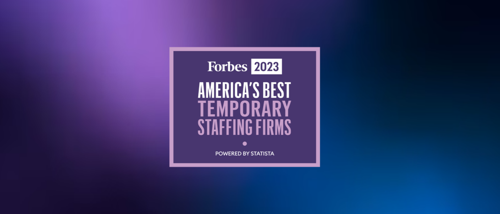 Forbes Best temp. Staffing Firms Award