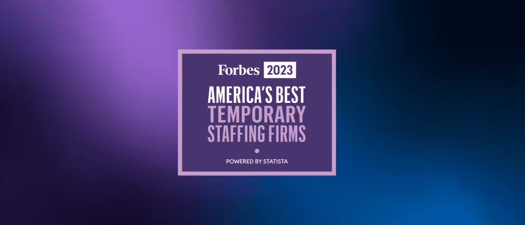 Forbes Best temp. Staffing Firms Award