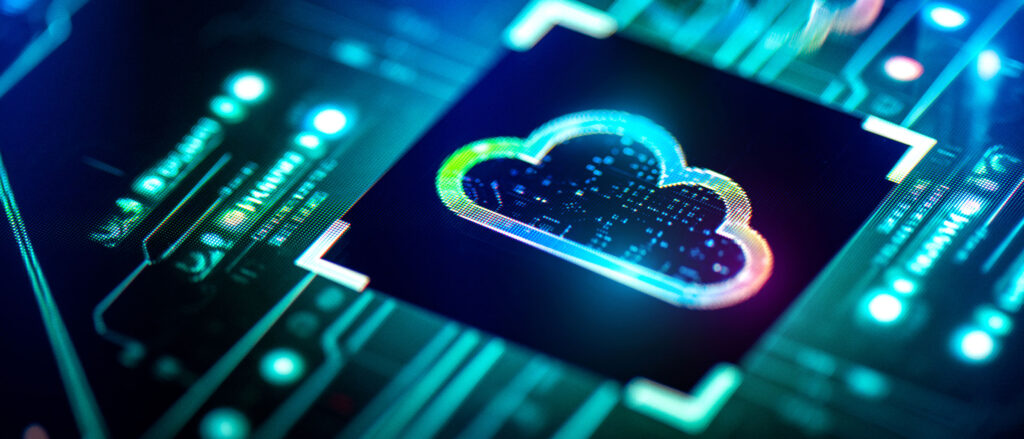 An image of a cloud on a circuit board