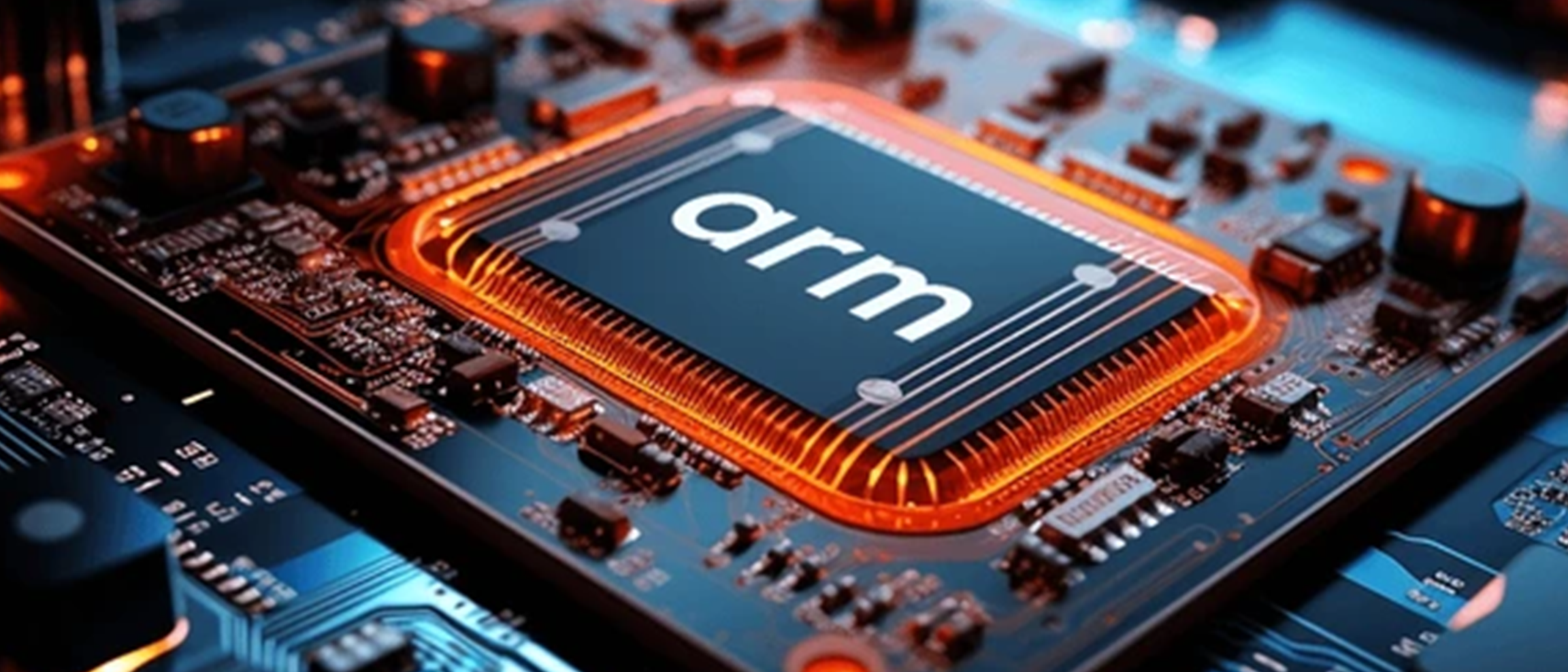 ARM logo on computer board