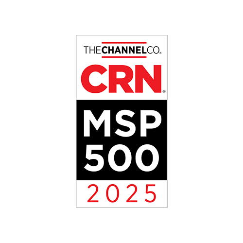 Award badge for the 2025 CRN MSP 500