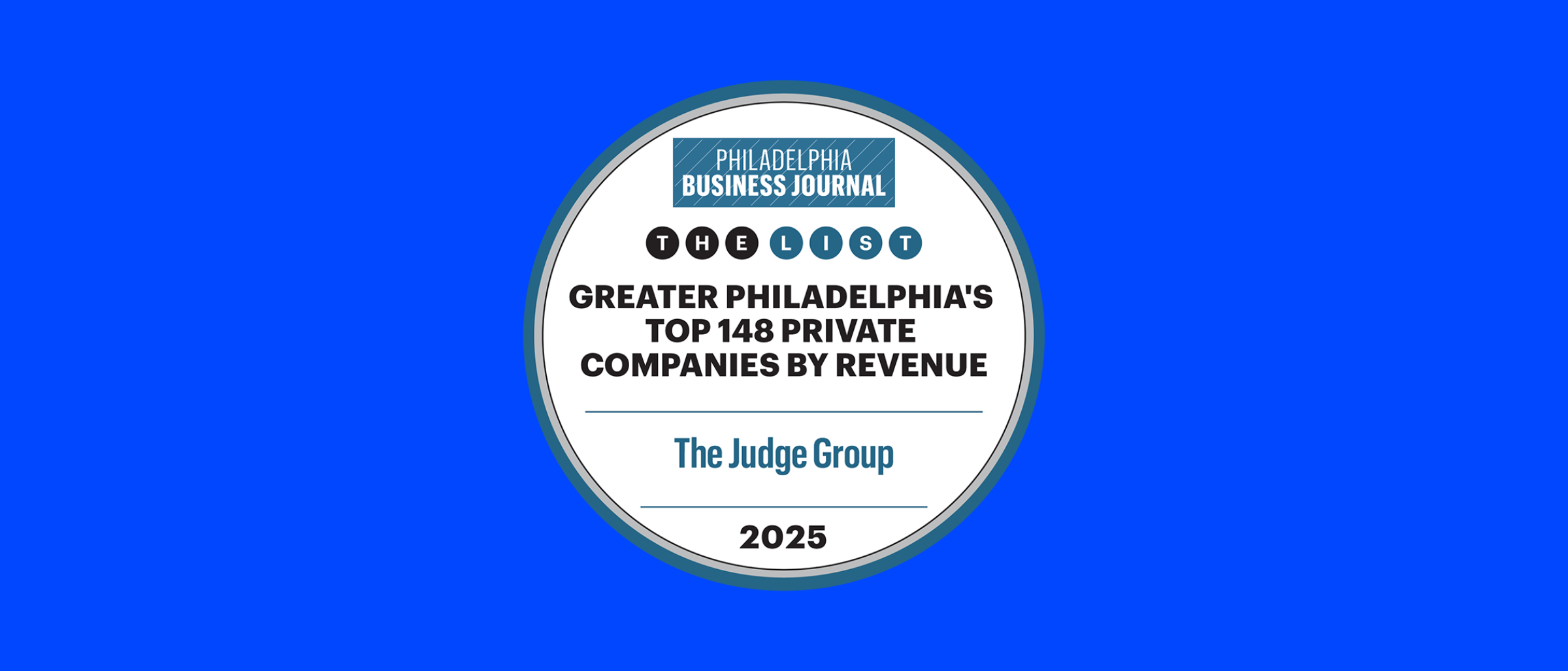 Award badge for Philadelphia Business Journal Top Private Companies 2025