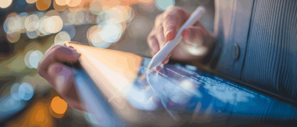 Creative professional using a tablet