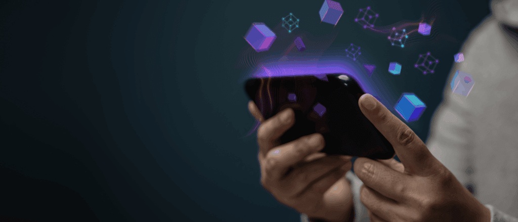Person holding a phone playing a game