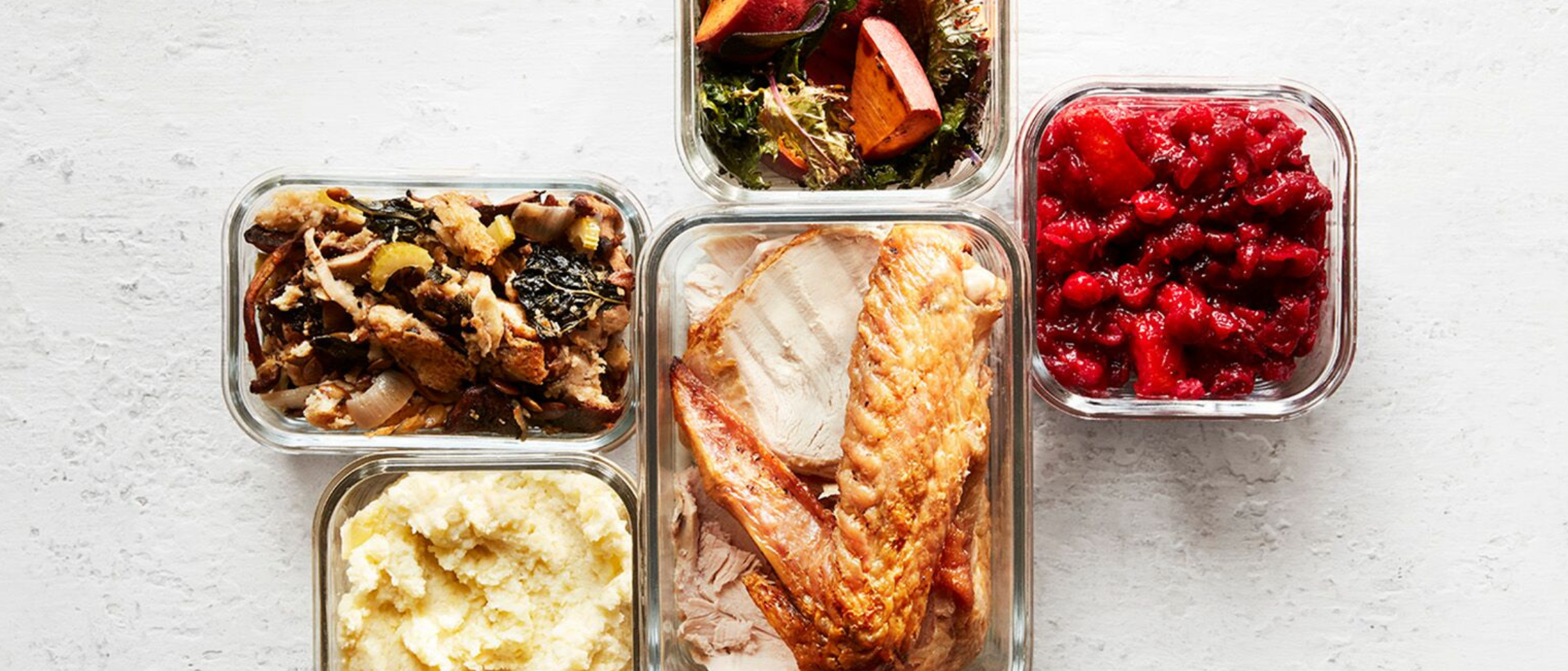 Variety of Thanksgiving leftovers