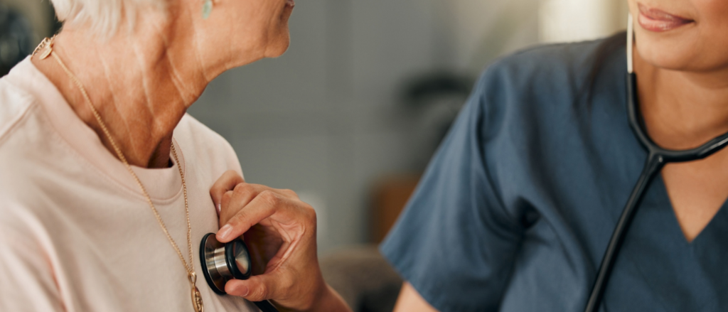 An APP listening to a patients heart